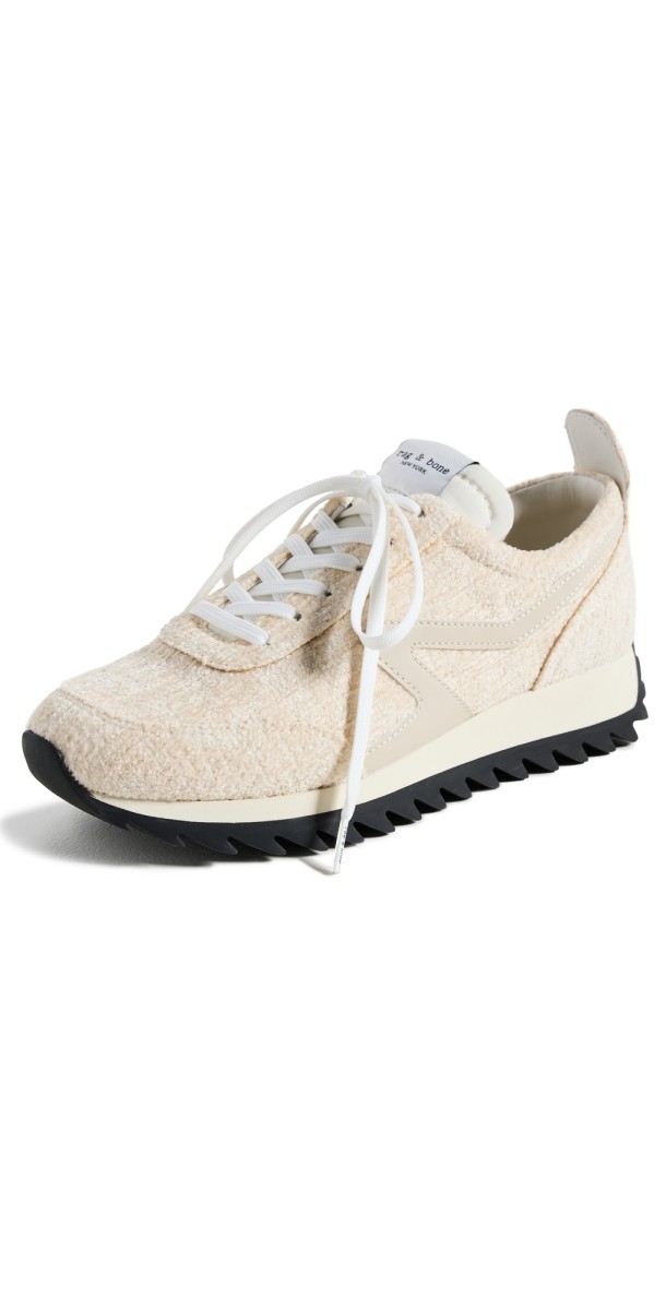 rag & bone Retro Runner Chenille Sneakers Ecru