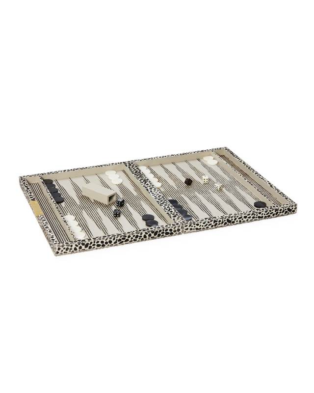 Bailey Large Cheetah-Print Backgammon Game Set