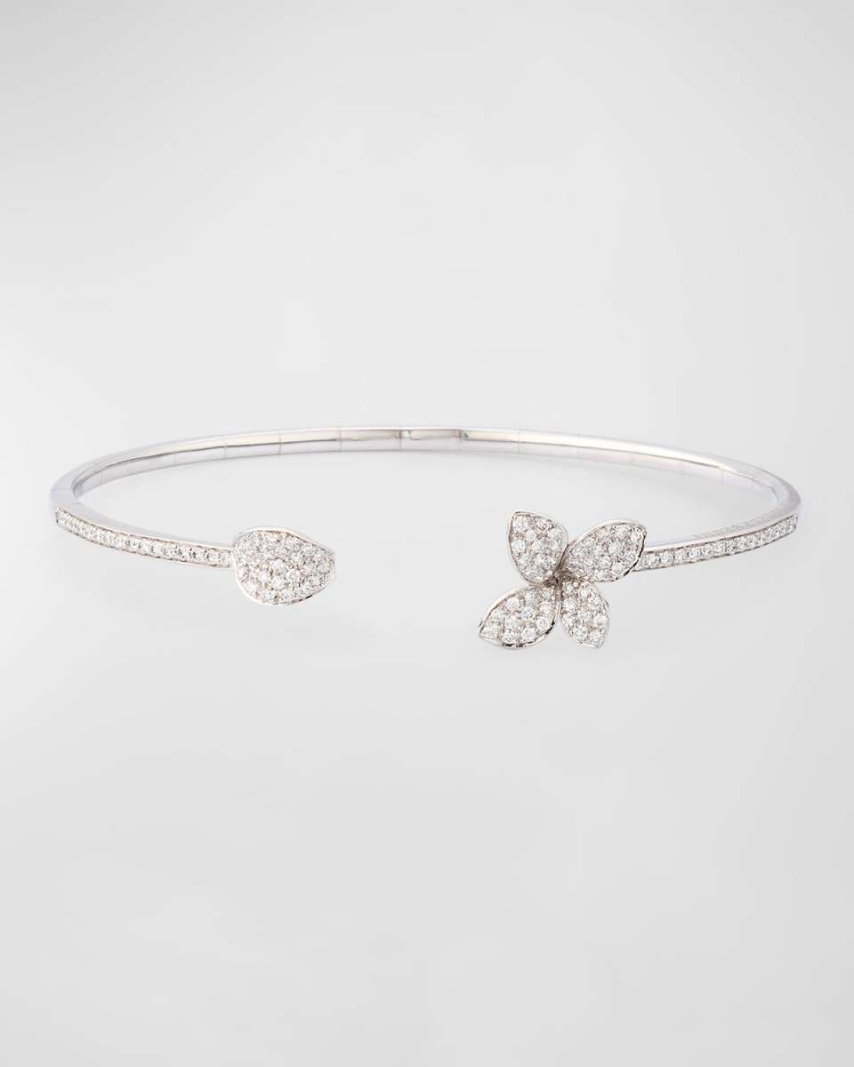 Petit Garden 18K White Gold Open Bracelet with Diamonds