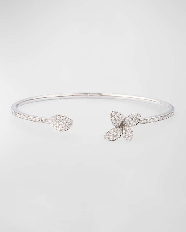 Petit Garden 18K White Gold Open Bracelet with Diamonds