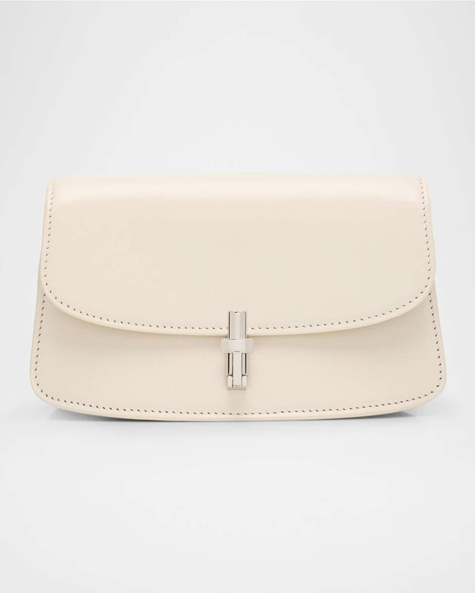 Sofia E/W Crossbody in Shiny Calfskin with Silver Hardware