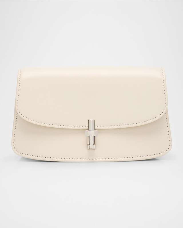 Sofia E/W Crossbody in Shiny Calfskin with Silver Hardware