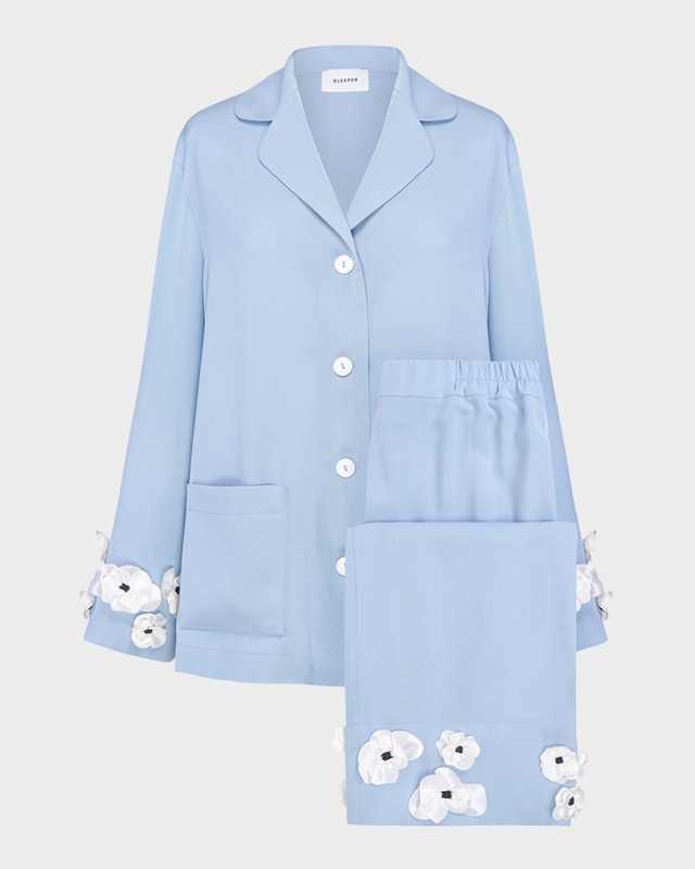 The Bloom Floral Applique Party Pajama Set