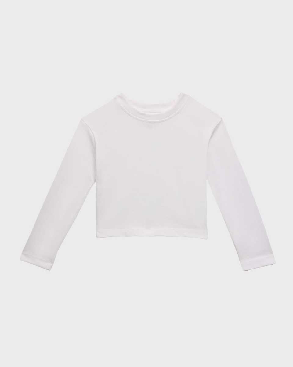 Girl's Long Sleeve Cropped T-Shirt, Size 2-6X