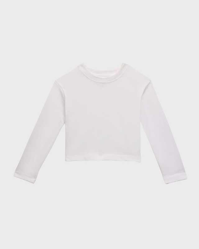 Girl's Long Sleeve Cropped T-Shirt, Size 2-6X