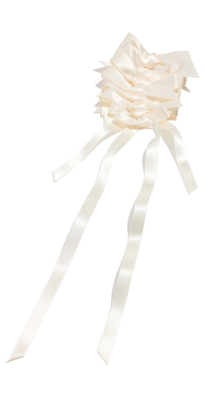 Simone Rocha Long Rosette Bow Brooch Cream