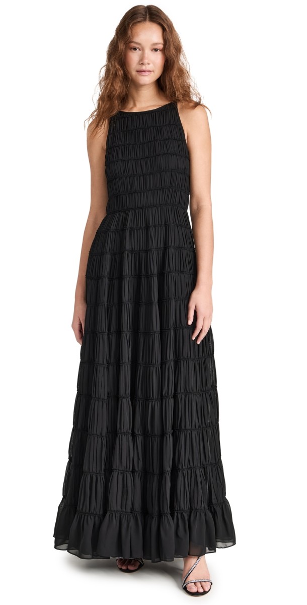 Aje Rosewood Ruched Gown Black