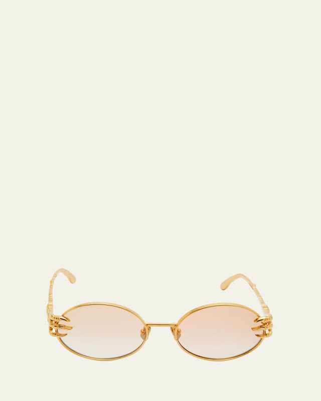 Claw Adventure Gold-Plated Titanium Oval Sunglasses