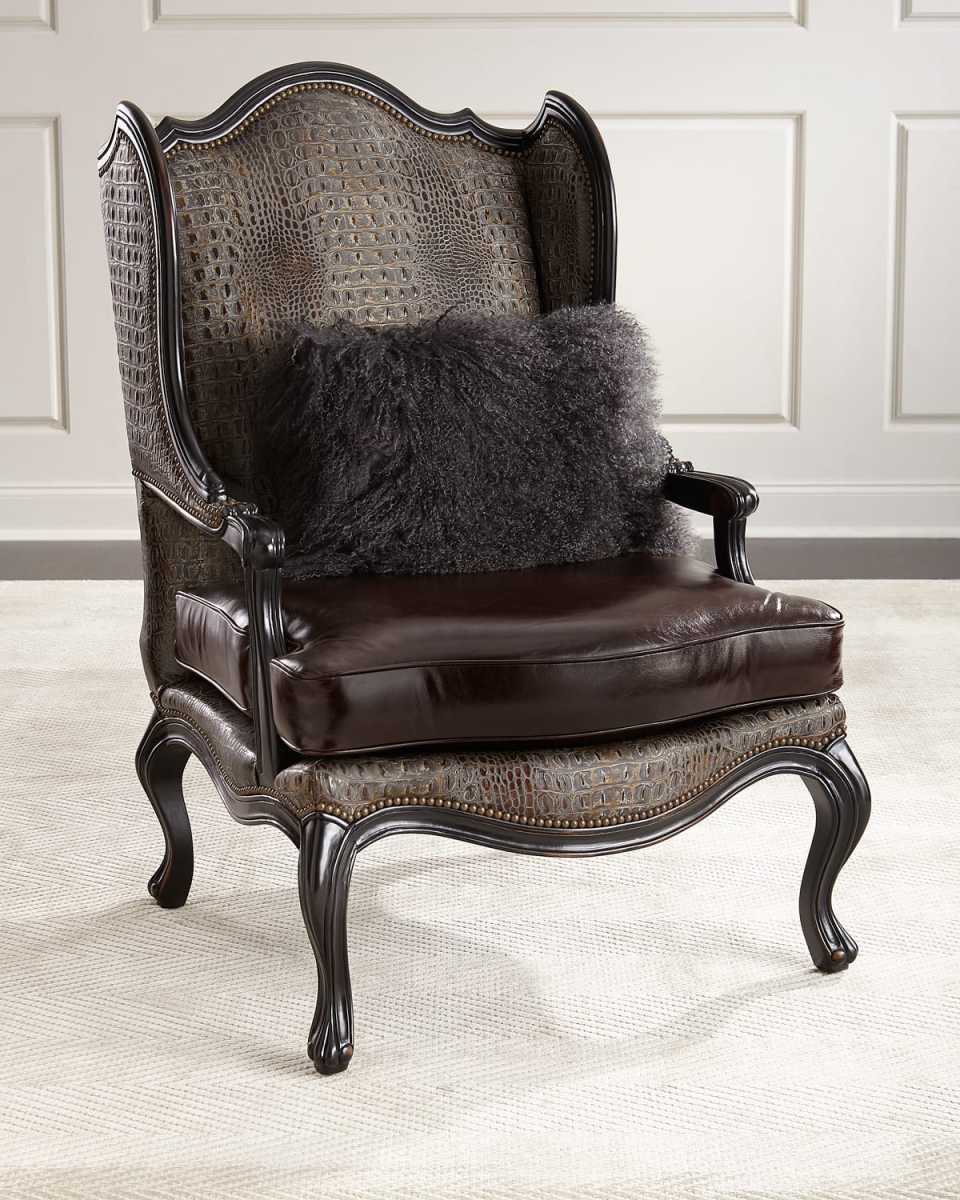 Sarah Leather Wingback Chair