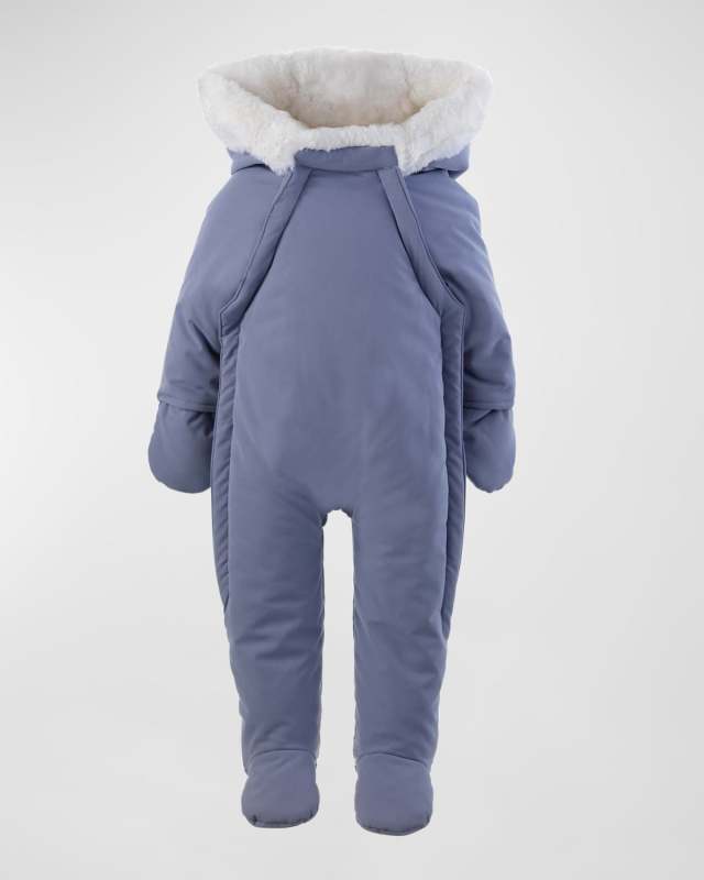 Boy's Faux Fur Padded Snowsuit, Size Newborn-24