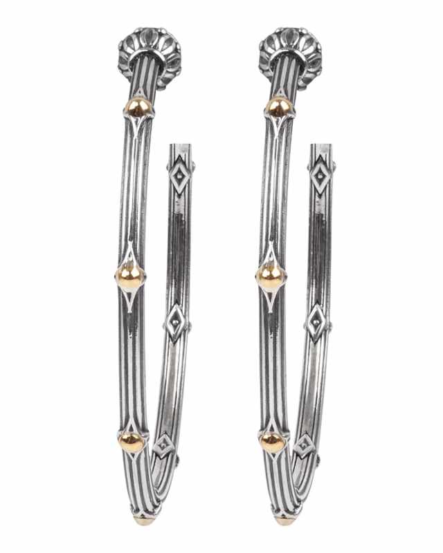 Delos Two-Tone Medium Hoop Earrings