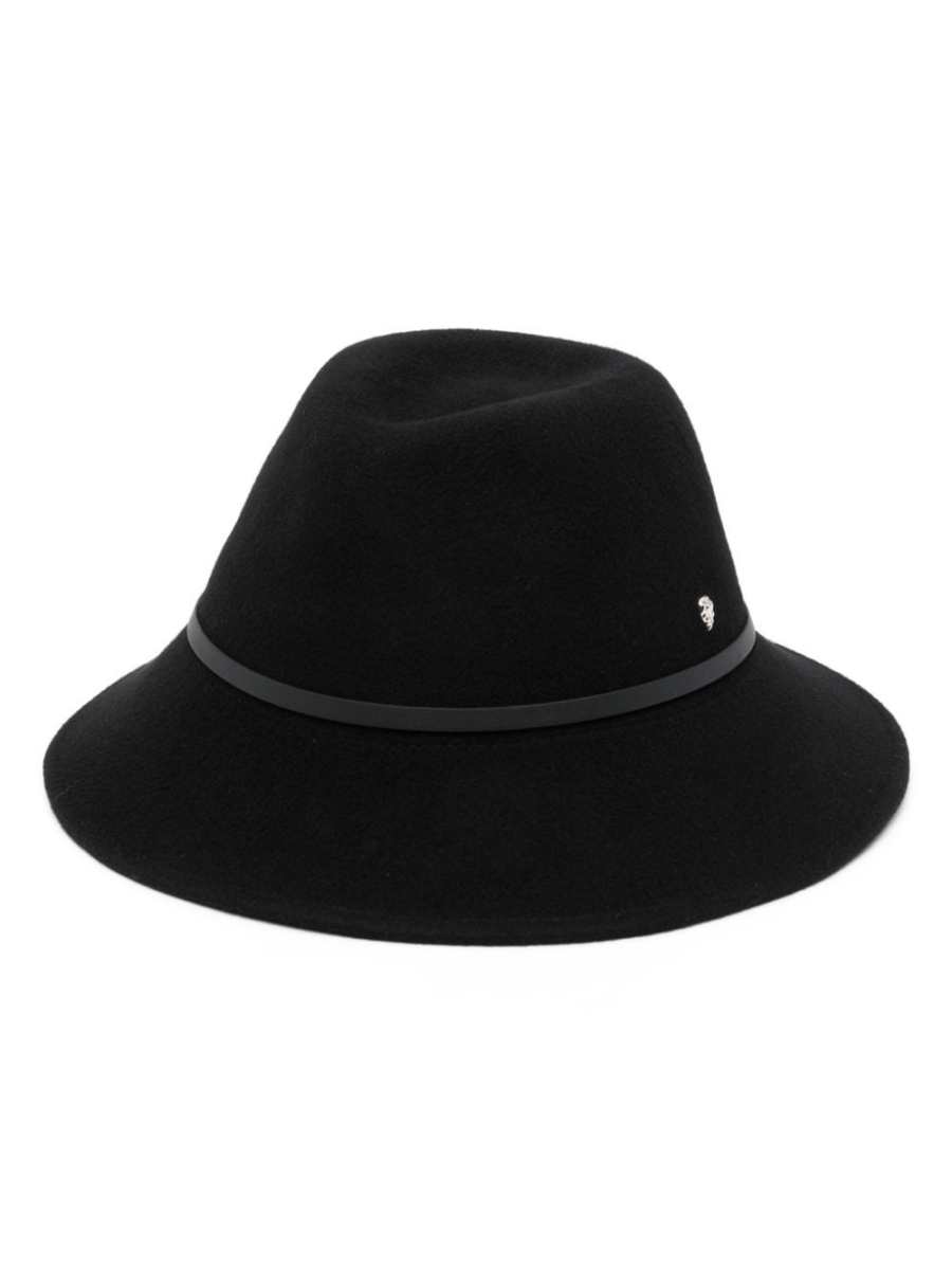 logo-plaque felt fedora hat