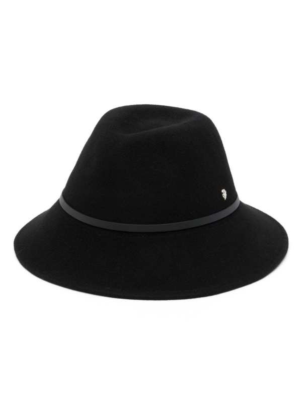 logo-plaque felt fedora hat