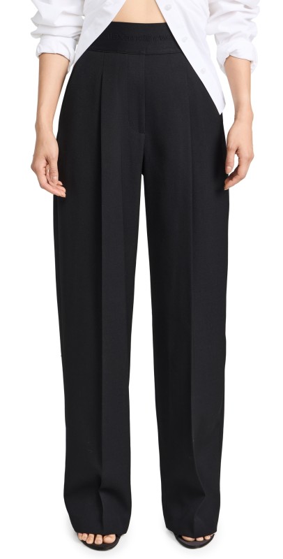 Alexander Wang High Waisted Pleated Trousers Black