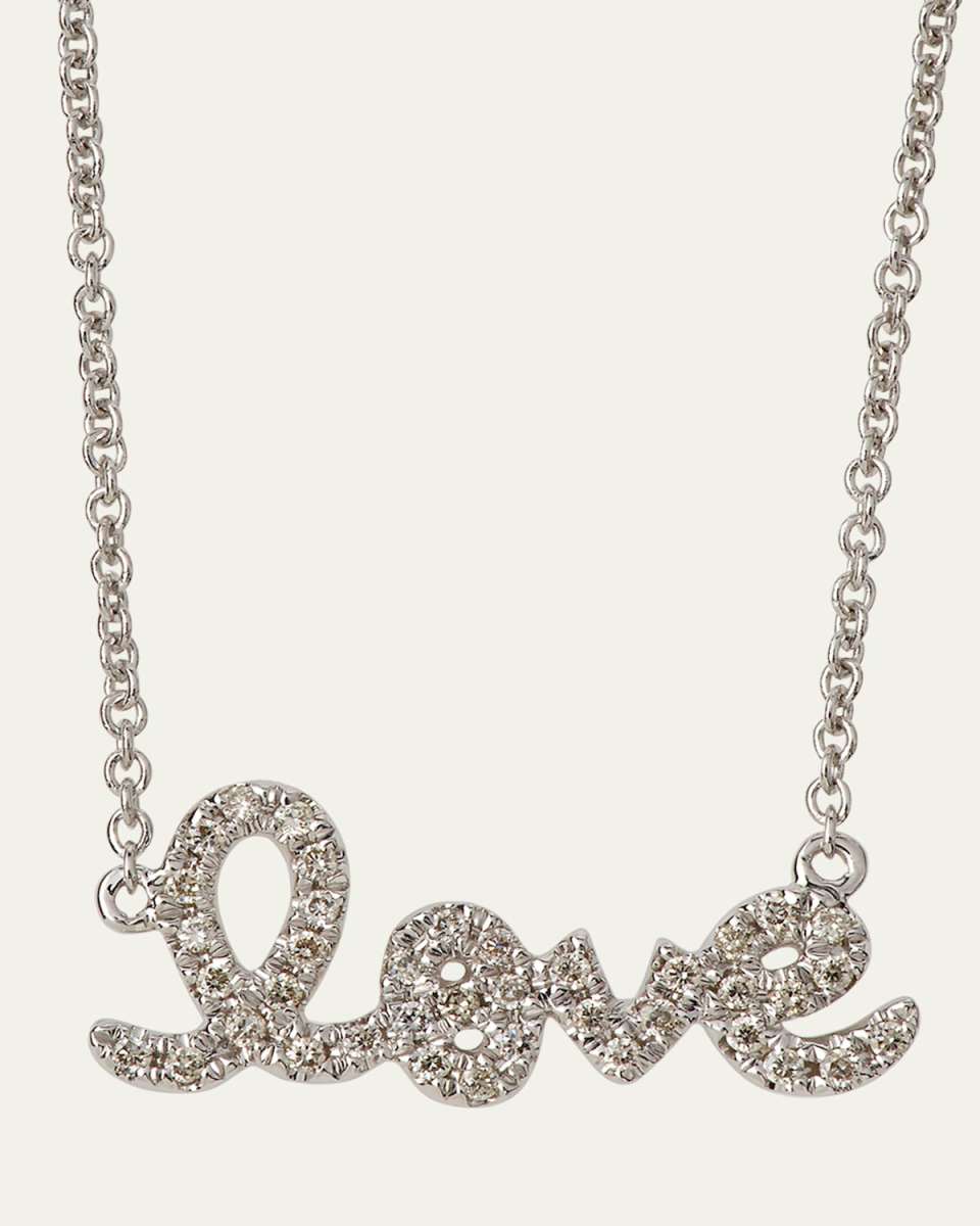 Gold Diamond Love Necklace, Small