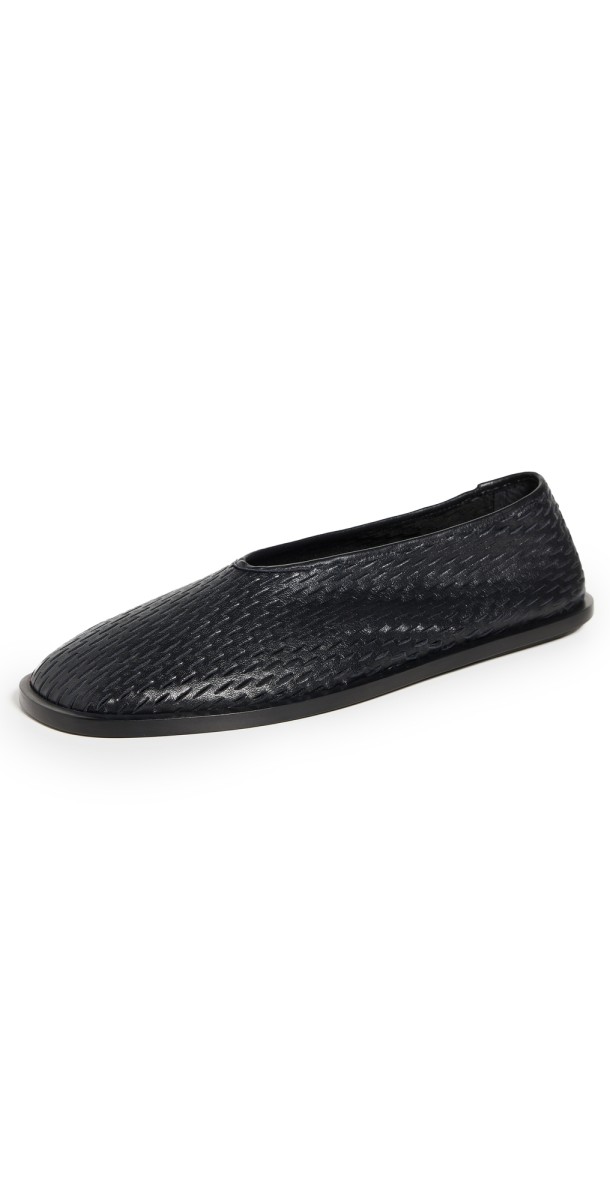 Proenza Schouler Square Perforated Slippers Black