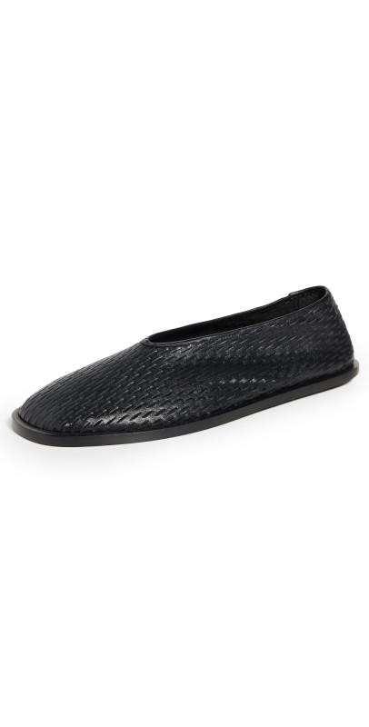 Proenza Schouler Square Perforated Slippers Black