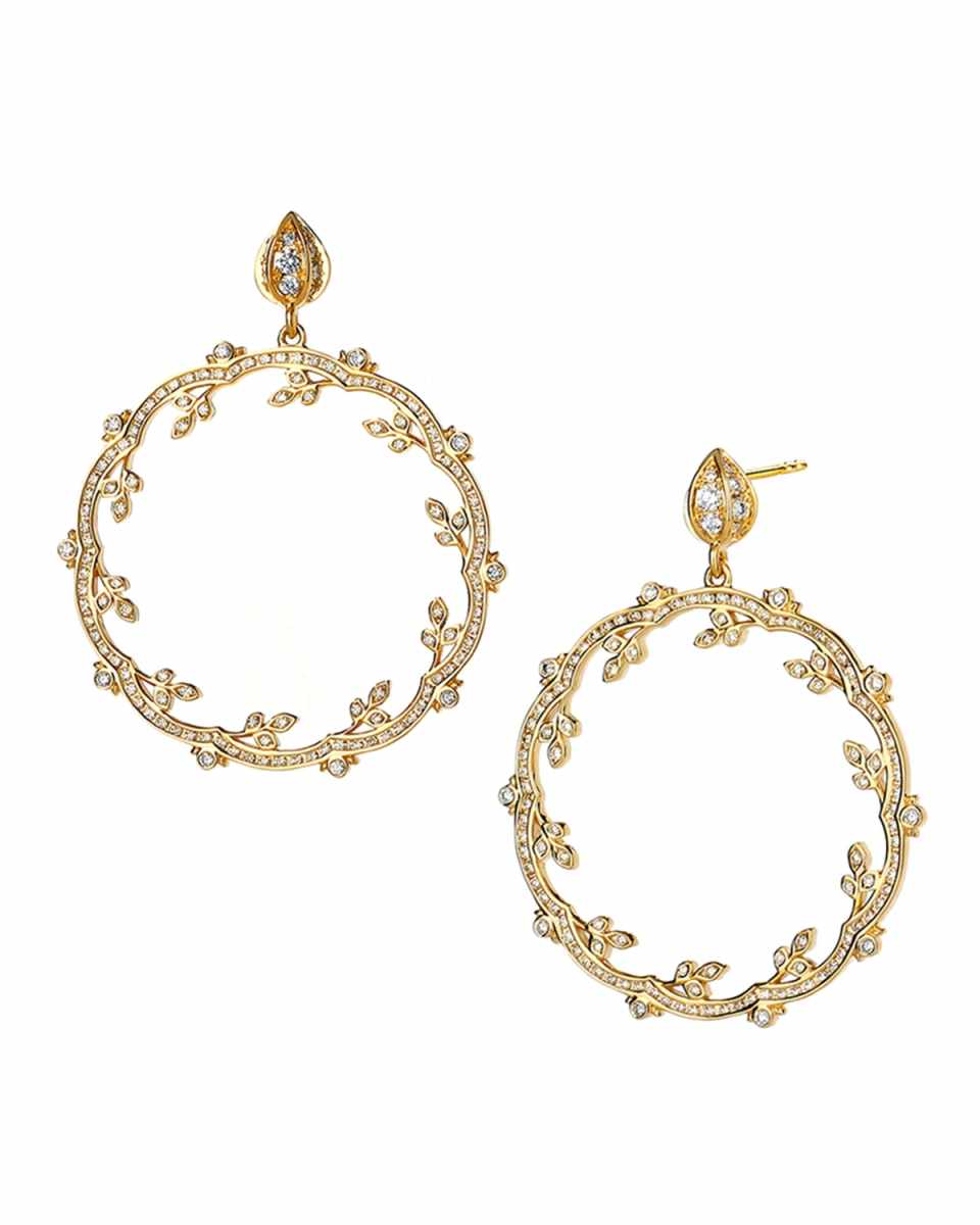 18K Diamond Mogul Twine Earrings