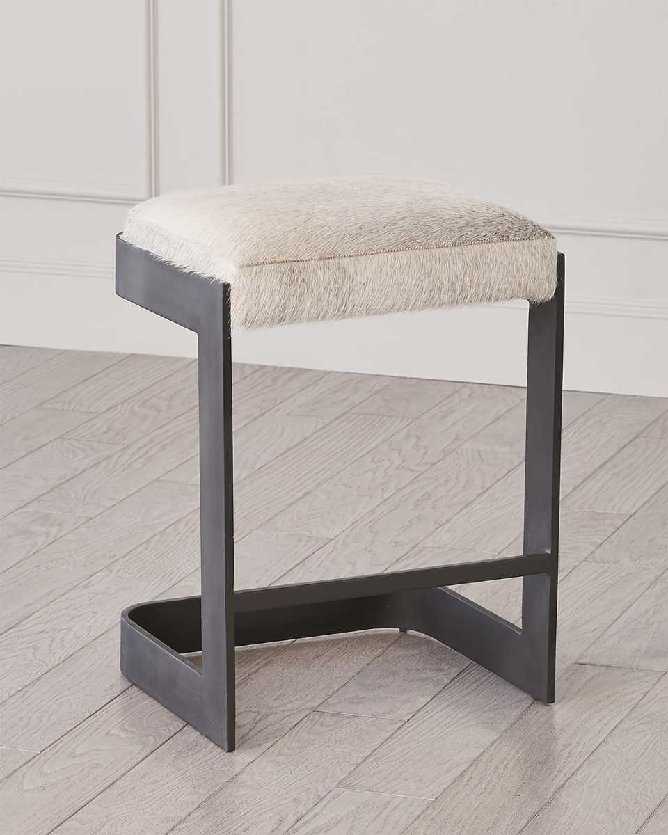 Regan Hair Hide Counter Stool, 25"