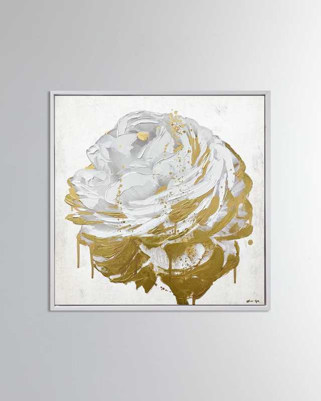 'Gilded Floral' Hand-Embellished Giclee