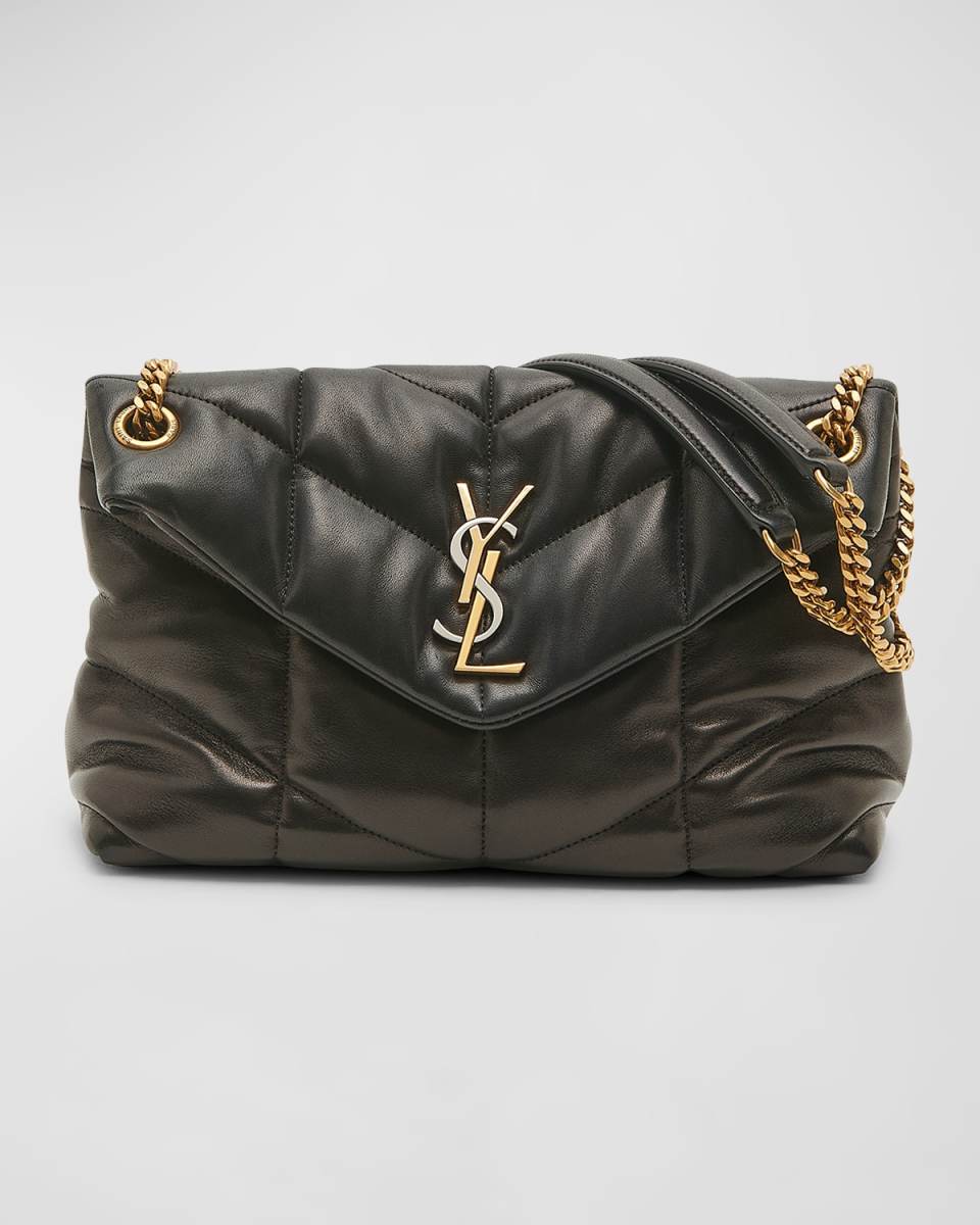Lou Puffer Medium YSL Shoulder Bag in Quilted Leather