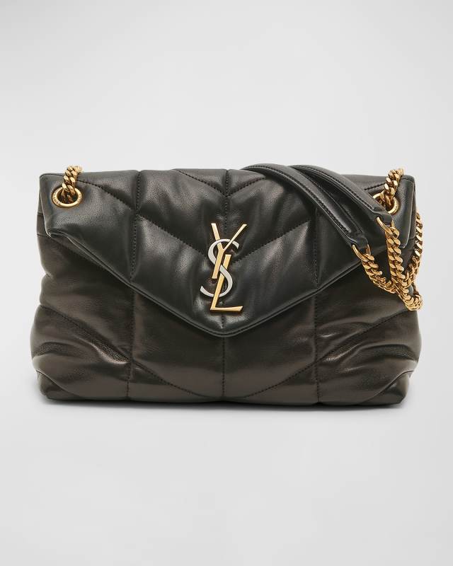 Lou Puffer Medium YSL Shoulder Bag in Quilted Leather