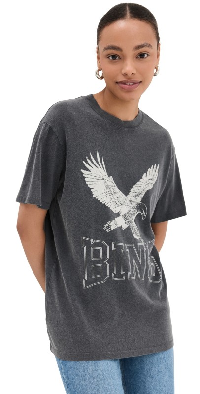 ANINE BING Lili Tee Retro Eagle Washed Black