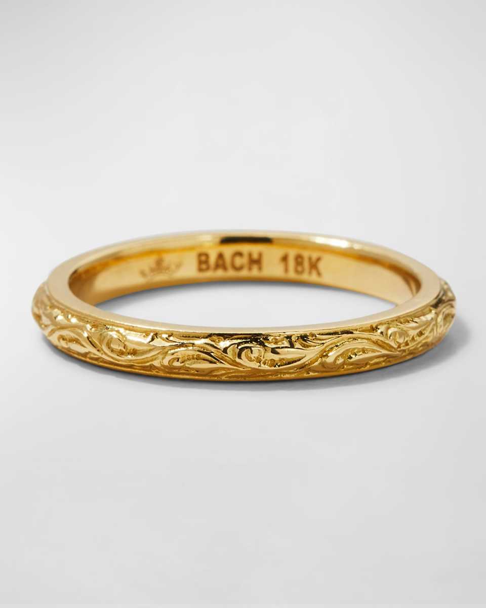 18K Engraved Stack Ring
