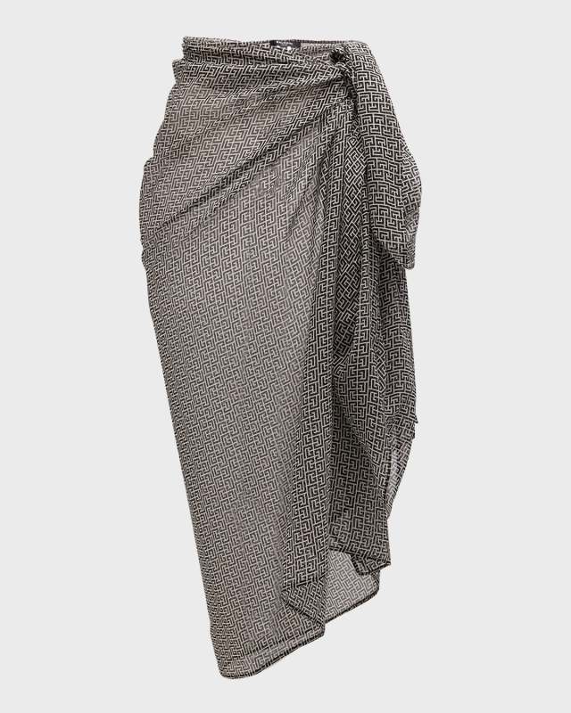 Monogram Silk Pareo Coverup