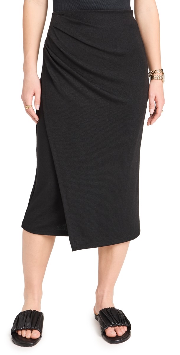 Vince Side Drape Skirt Black