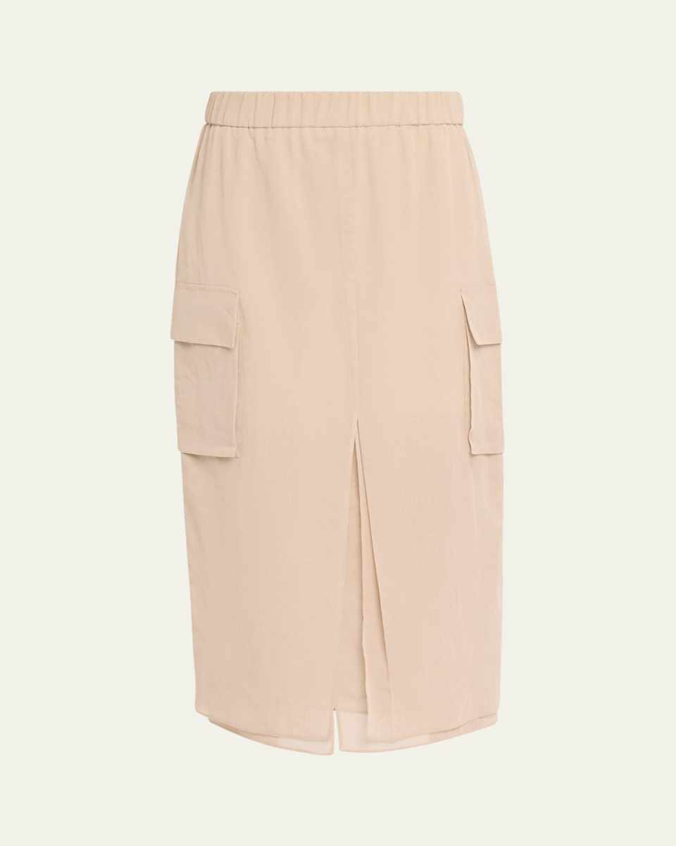 Organza Sheer Cargo Maxi Skirt