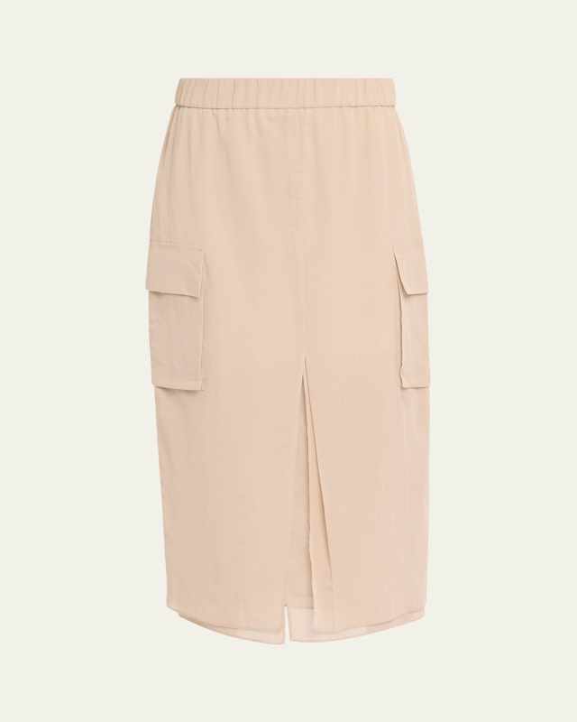 Organza Sheer Cargo Maxi Skirt