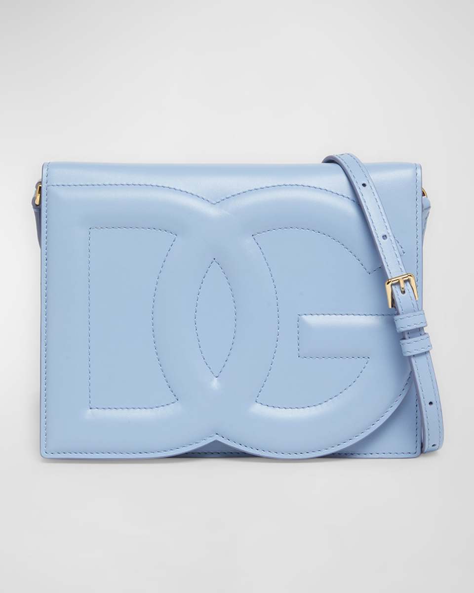 DG Logo Flap Leather Shoulder Bag