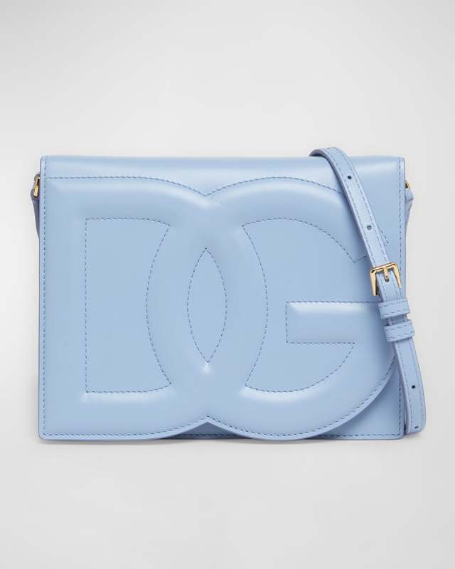 DG Logo Flap Leather Shoulder Bag