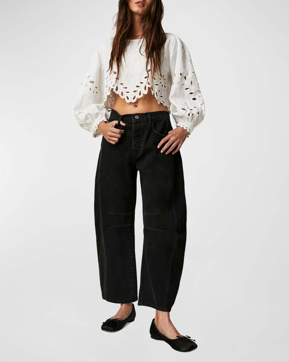 We The Free Good Luck Barrel-Leg Jeans
