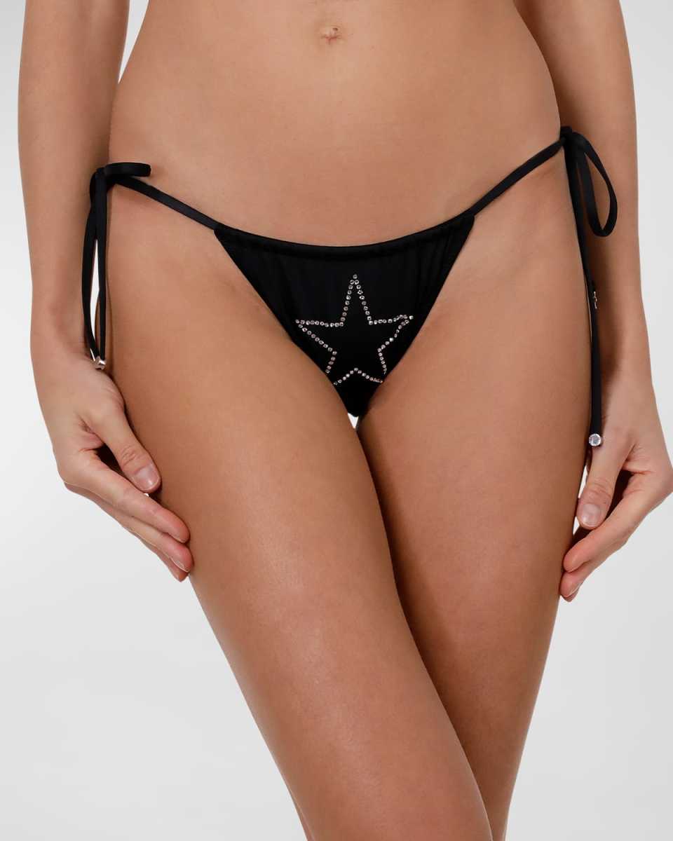 Diamante Star Tie-Side Bikini Bottoms