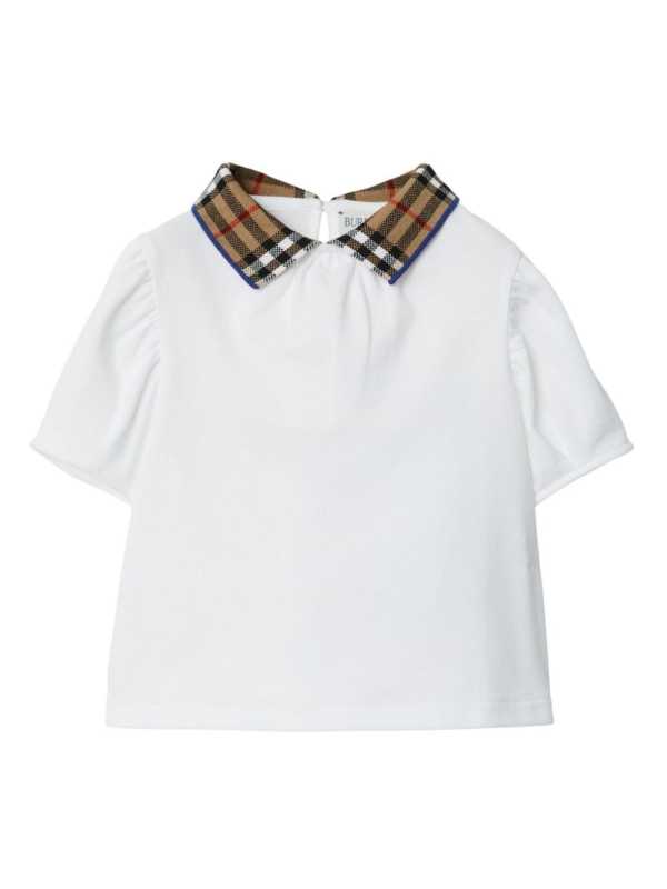 Vintage check-collar polo shirt