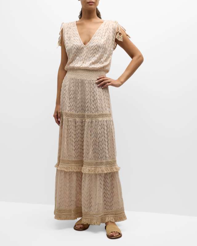 Dorothy Fringe-Trim Maxi Dress