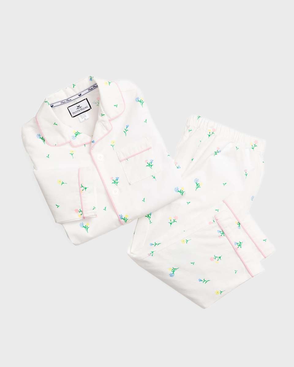 Kid's Tulips Printed Two-Piece Pajama Set, Size 6M-14