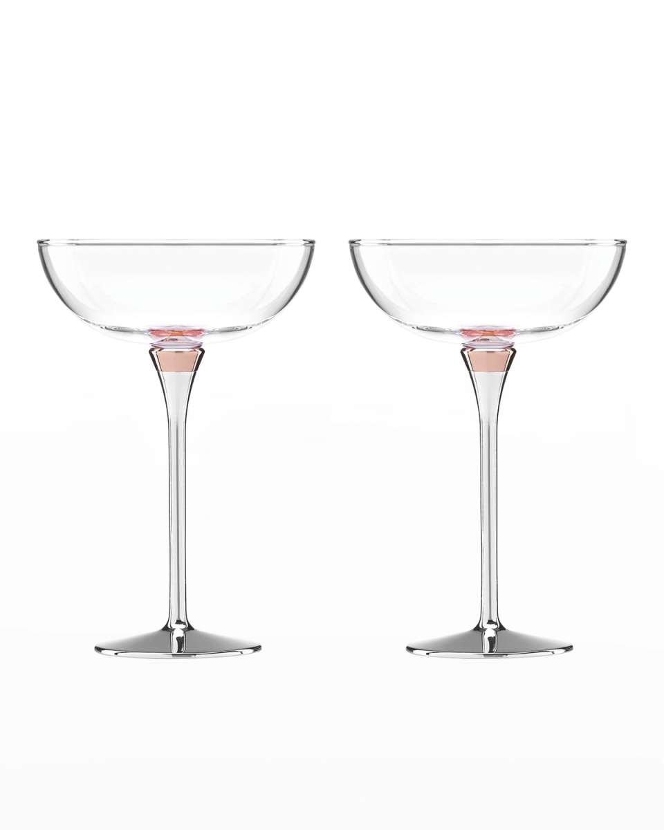 rosy glow coupe glasses, set of 2