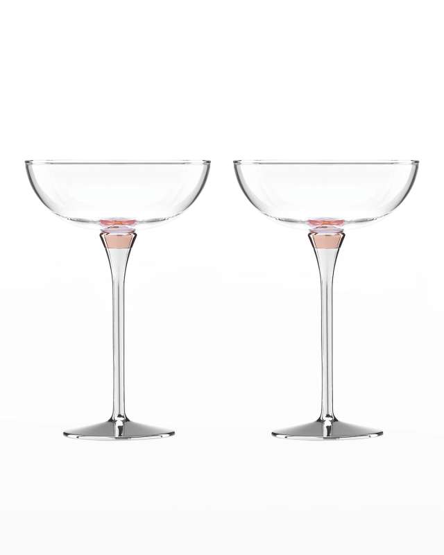 rosy glow coupe glasses, set of 2