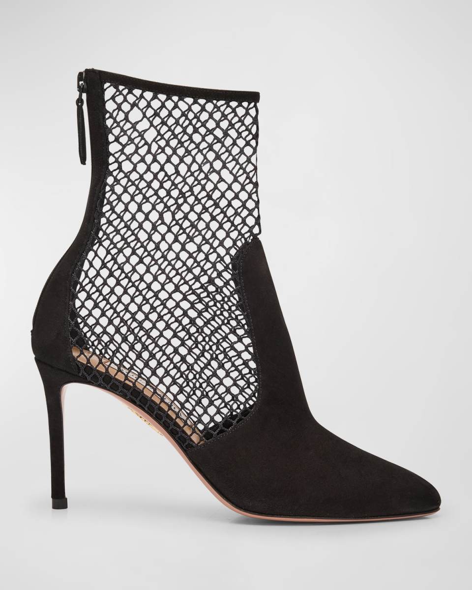 Brera Mesh Suede Stiletto Ankle Booties