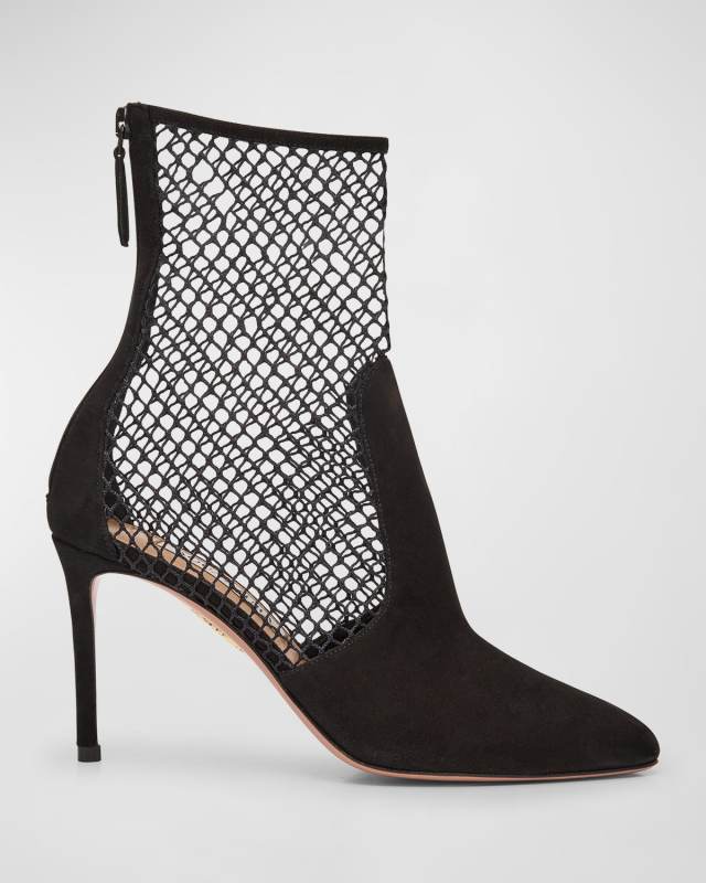 Brera Mesh Suede Stiletto Ankle Booties