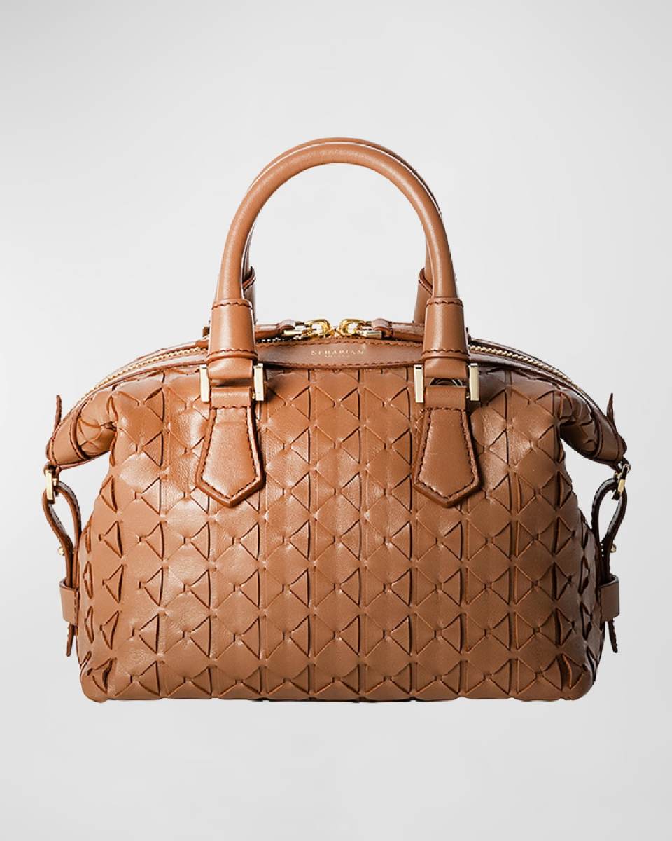 Ani Mini Mosaic Leather Top-Handle Bag