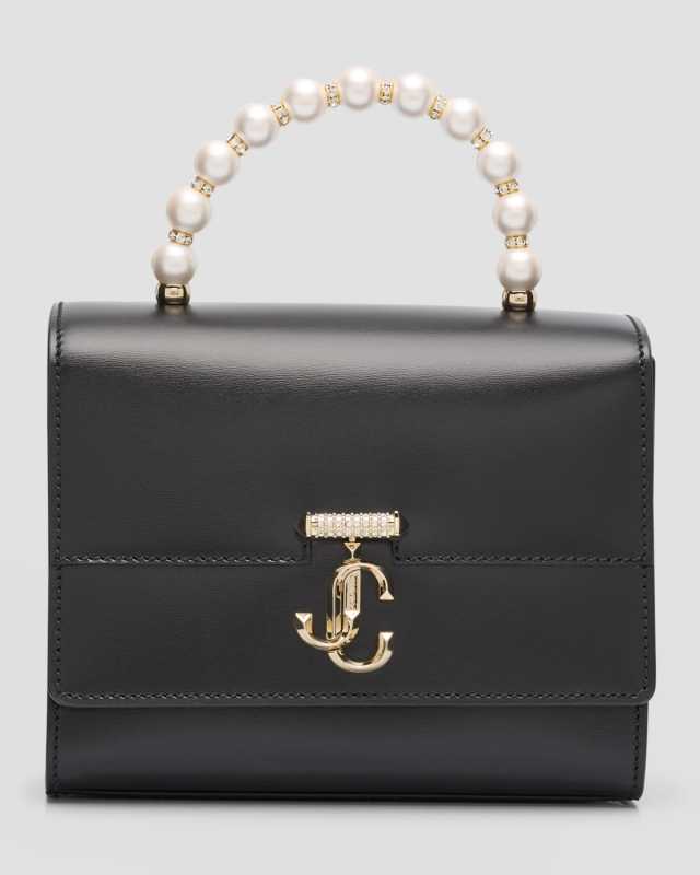 Avenue Pearly Leather Top-Handle Bag