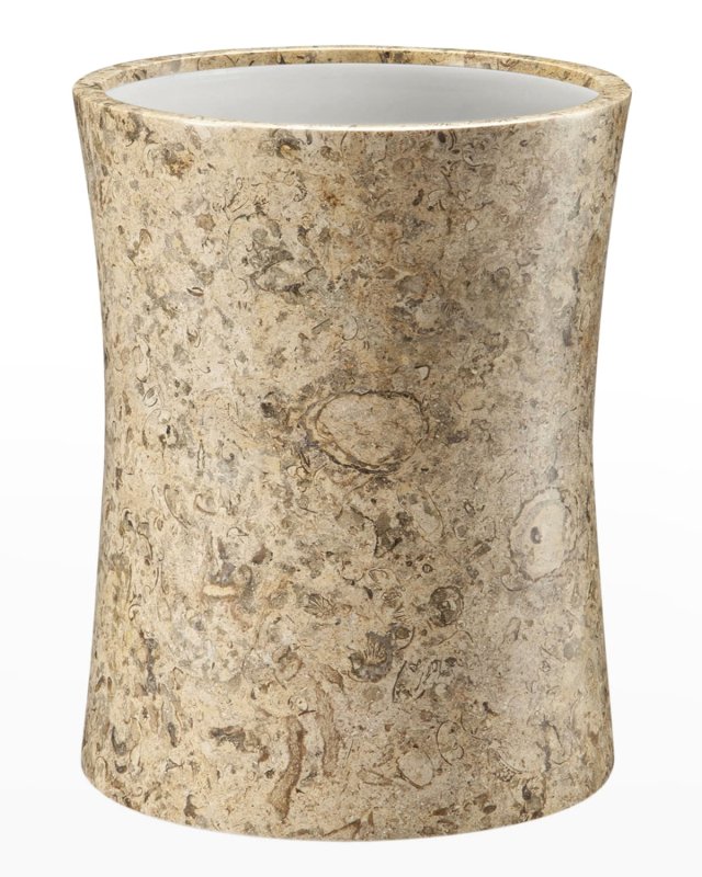 Fossil Stone Waste Bin with Liner