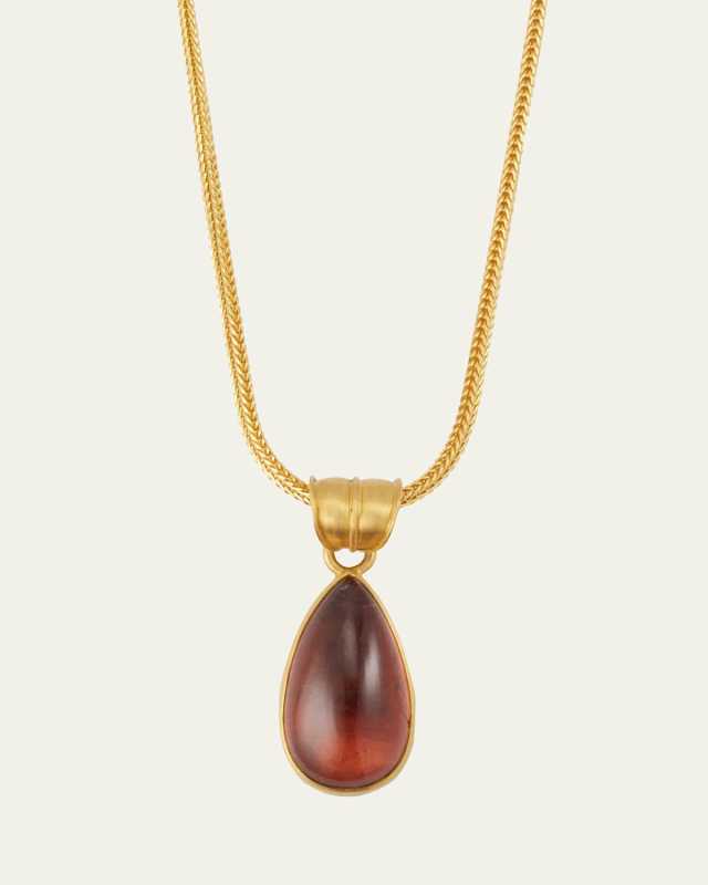 Medium Rouge Tourmaline Tear Pendant