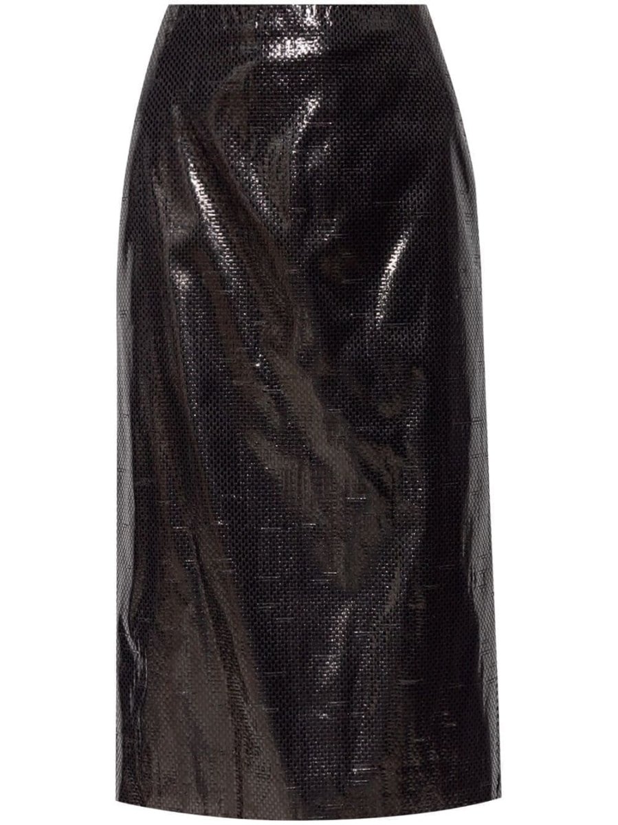 tarpaulin pencil midi skirt