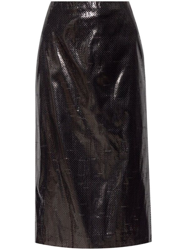 tarpaulin pencil midi skirt