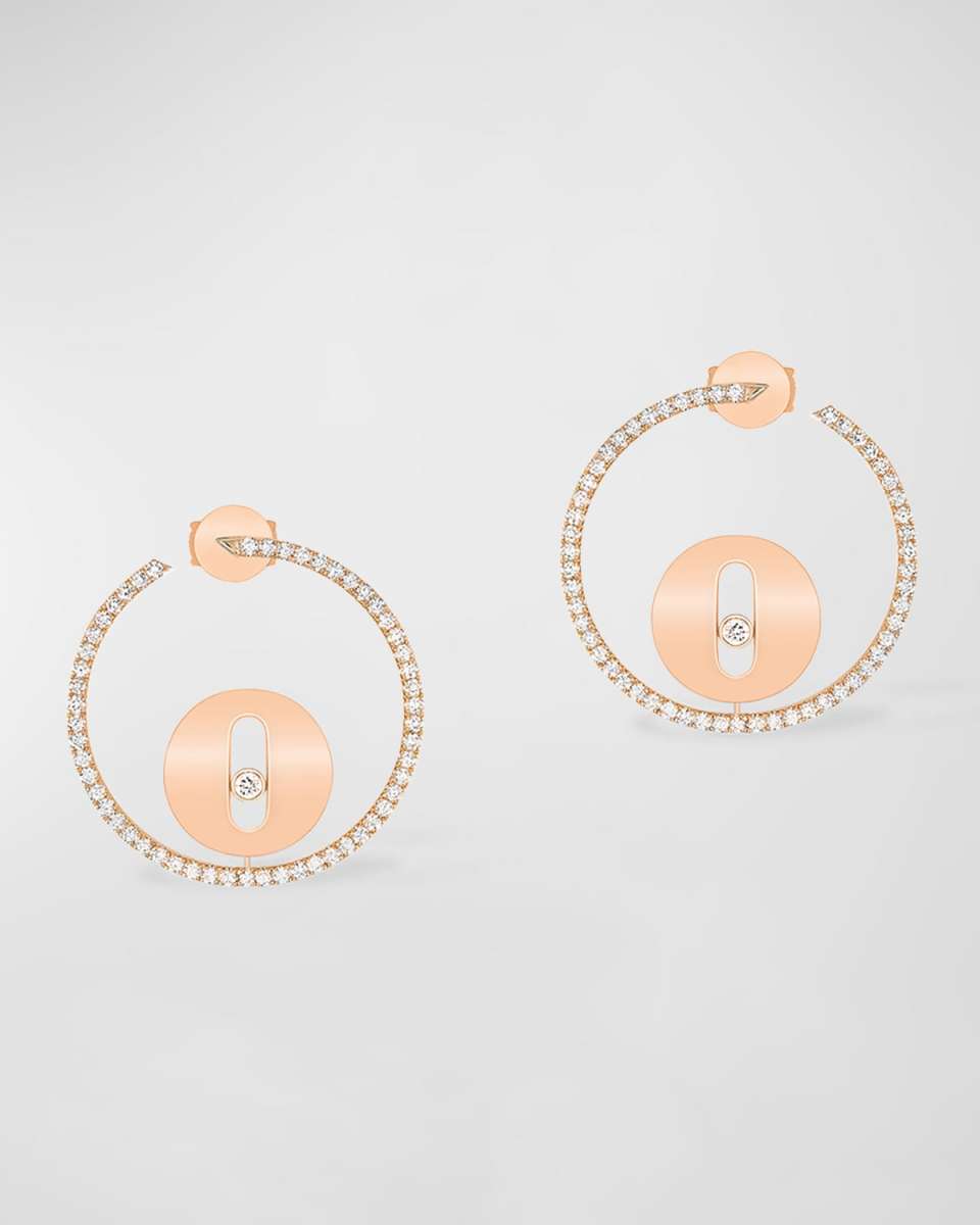 Lucky Move 18K Rose Gold Diamond Hoop Earrings